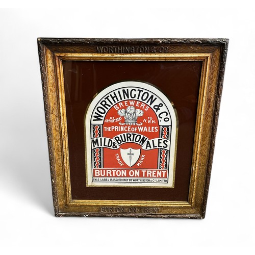 254 - Original Worthington & Co Pub Sign in original wooden frame. WORTHIGTON & CO BREWERS by Appointment ... 