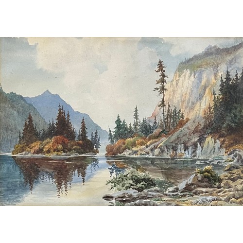 412 - Reg W. Sayle (British, 20th Century), watercolour landscape on paper. Framed and glazed, signed R. W... 