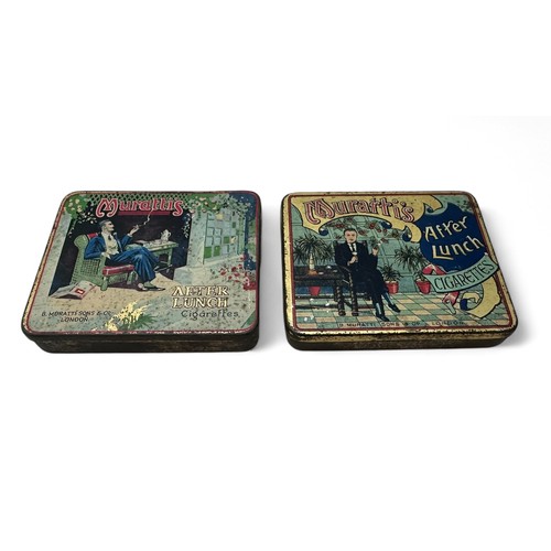 226 - Two Old Muratti's After Lunch Cigarette Tins would originally held 20 cigarettes, both tins in good ... 