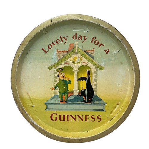 227 - Vintage Guinness Pub Drinks Tray: Lovely day For A Guinness. Image of a Zoo Keeper with Sea Lion bal... 