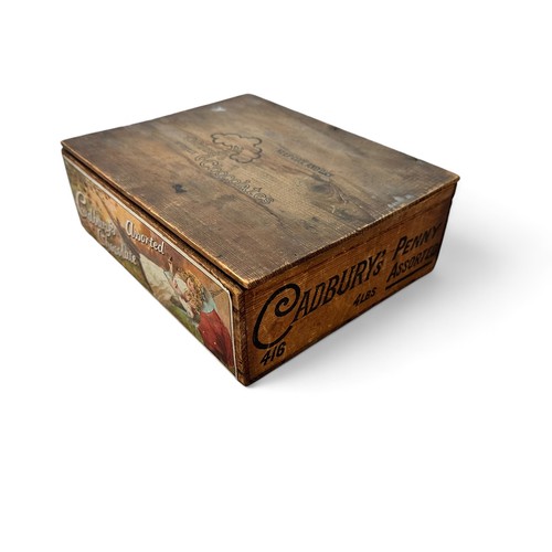 222 - Cadbury's Chocolate Wooden Counter Display Box. Box would of contained 4lbs Cadbury's Penny Assorted... 