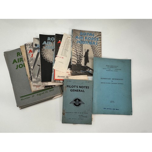 143 - A number of 1940s Royal Air Force journals, a Pilot's Notes General book and an Elementary Meteorolo... 