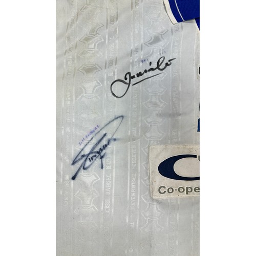 328 - Two Signed Blackburn Rovers FC Shirts. One long sleeved shirt signed by Phil Thompson & Brian McClai... 