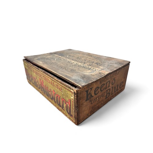 213 - Wooden Keen's Mustard Trade Box. Etched on top of box Keen Robinson & Co. Keen's Mustard Robinson's ... 