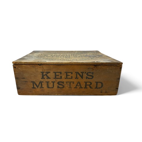 213 - Wooden Keen's Mustard Trade Box. Etched on top of box Keen Robinson & Co. Keen's Mustard Robinson's ... 