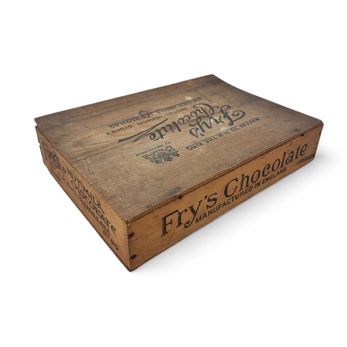 215 - Wooden Frys Chocolate Trade Box. Fry's Chocolate Manufactured In England  on rear panel, Fry's Nut M... 