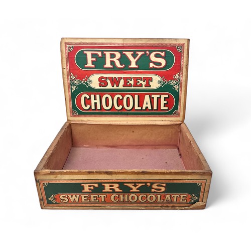 217 - Wooden Fry's Trade Chocolate Box. Top of lid Fry's Chocolate Bristol. London. Sydney 250 Prize Medal... 