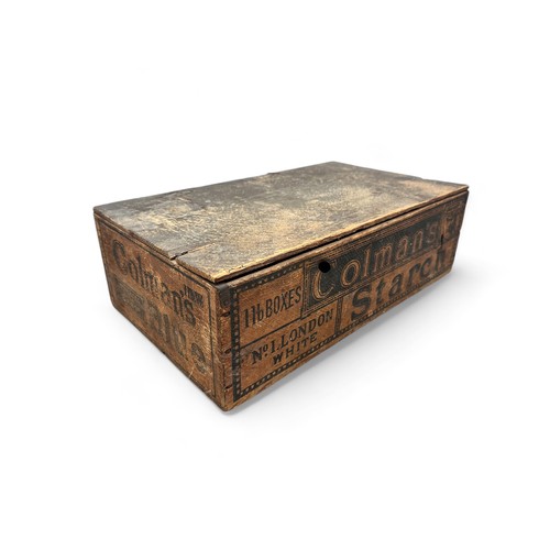 231 - Colman's Starch Wooden Trade Box. Printed on front panel Colman's Starch 1lb boxes No1 London White ... 