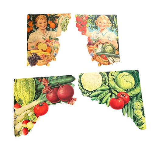 233 - Old Paper Shop Window Display Material encouraging people to eat more fruit and vegetables. This is ... 