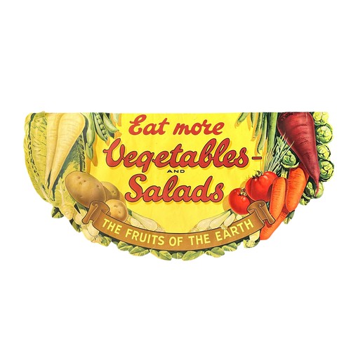 233 - Old Paper Shop Window Display Material encouraging people to eat more fruit and vegetables. This is ... 