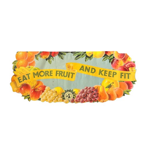 233 - Old Paper Shop Window Display Material encouraging people to eat more fruit and vegetables. This is ... 