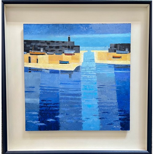 451 - Alan Parry (British, Contemporary), harbour scene acrylic on board. Framed, signed to lower right. O... 