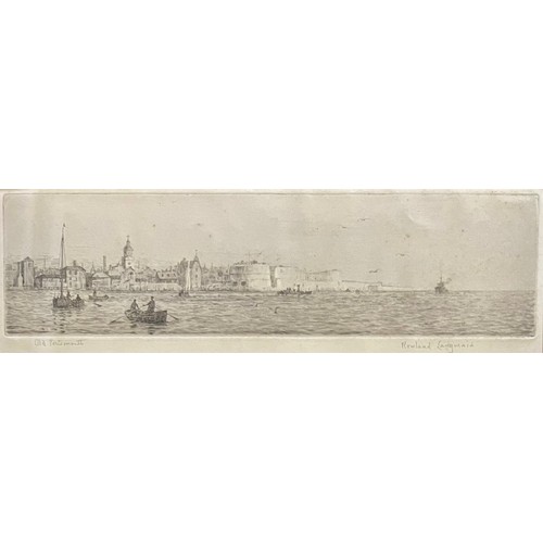 385 - Rowland Langmaid (British, 1897-1956), ‘Old Portsmouth’ drypoint etching on paper. Signed and titled... 