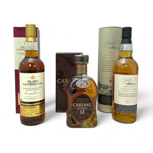 188 - Trio of Single Malt Scotch Whiskys including Speyside Aged 12 Years, Cardhu Aged 12 Years and Glen M... 