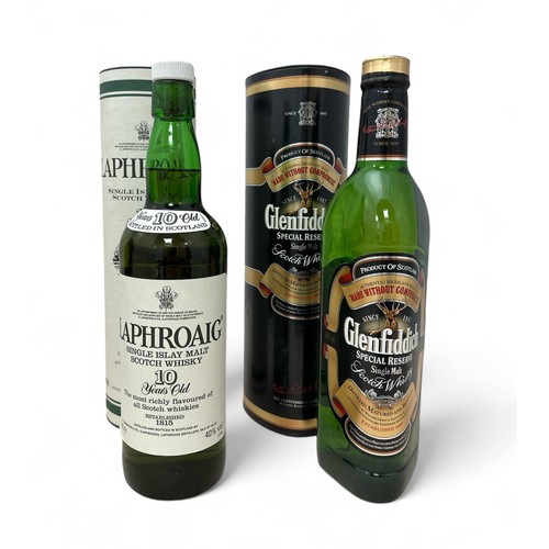 180 - Pair of Single Malt Scotch Whiskys including Laphroaig 10 Years old and Glenfiddich Special Reserve ... 