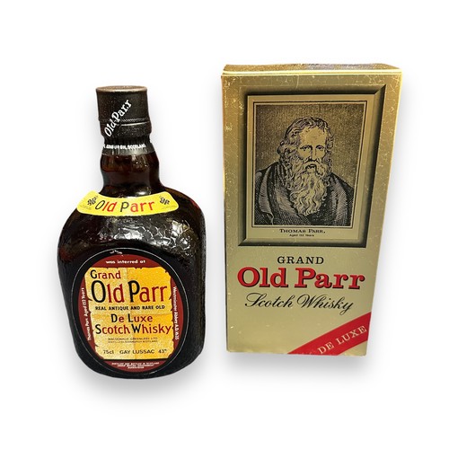 178 - Grand Old Parr De Luxe Whisky In Original Box. A 75cl bottle of De Luxe whisky. Bottle is sealed and... 