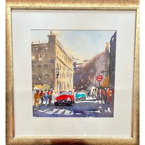 400 - Wallace F Brown (British, 20th Century), London street scene watercolour. Signed to lower right, fra... 