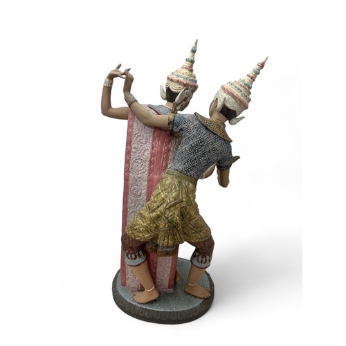 354 - Lladro, Thai Dancers, large standing sculpture. Stamped with Lladro to base. Height 52cm.