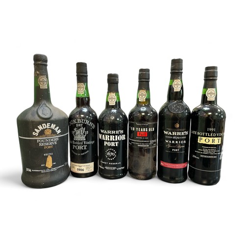 164 - Group of Six Ports to include Sandeman Founders Reserve 20% ABV / 1.5L, Warre's Warriors Port Finest... 