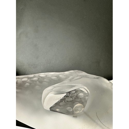 378 - Lalique, frosted glass figure of a Zeila Panther, depicted in stalking pose. Etched to base for Lali... 