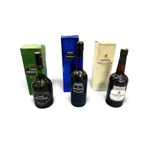 158 - Trio of Boxed Sherrys to include Croft Original Fine Old Pale Cream Sherry, Harveys Bristol Cream Sh... 