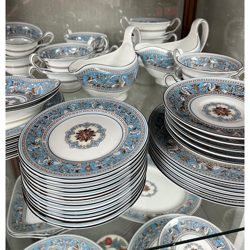 359 - Wedgwood, 65 piece Wedgwood Bone China Florentine Turquoise part dinner / tea service. Including; do... 