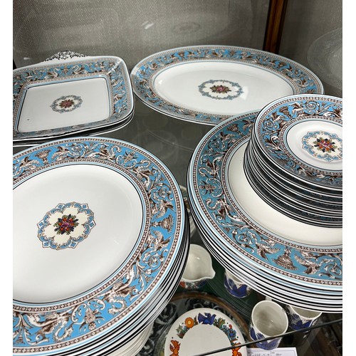 359 - Wedgwood, 65 piece Wedgwood Bone China Florentine Turquoise part dinner / tea service. Including; do... 