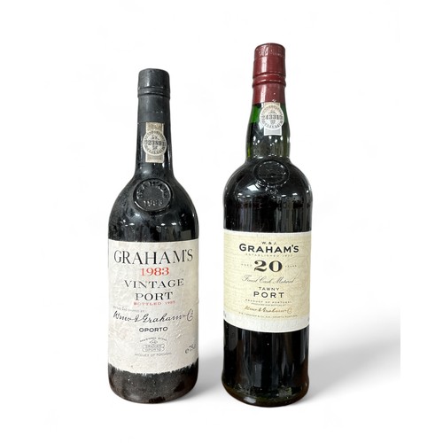 169 - Pair of Graham's Ports to include 1983 Vintage Port and Aged 20  Years Tawny Port. Both sealed.