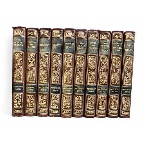 486 - Anthony Hope pocket edition in 10 volumes, published by George G. Harrap & Co, 1925, hardback with g... 