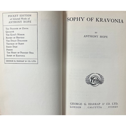 486 - Anthony Hope pocket edition in 10 volumes, published by George G. Harrap & Co, 1925, hardback with g... 