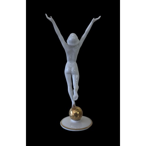 355 - Hutschenreuther 1930’s Art Deco erotic dancer figure Sun Child by Karl Tutter, stamped to base for H... 