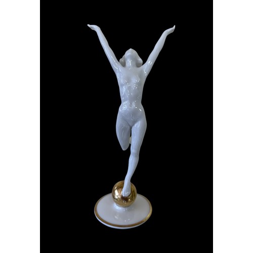 355 - Hutschenreuther 1930’s Art Deco erotic dancer figure Sun Child by Karl Tutter, stamped to base for H... 