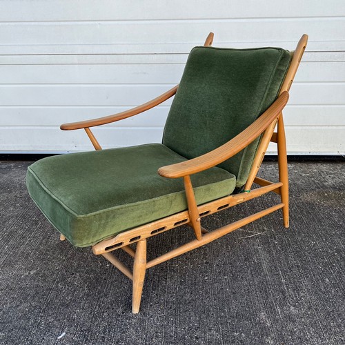 459 - Lucian Ercolani (Italian, 1888-1976) for Ercol Model 442 blonde elm and beech easy armchair with gre... 