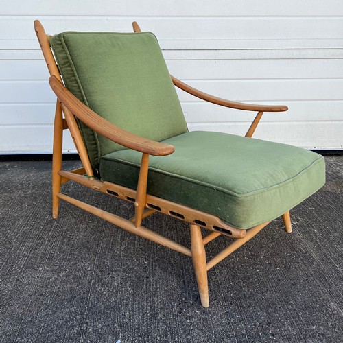 460 - Lucian Ercolani (Italian, 1888-1976) for Ercol Model 442 blonde elm and beech easy armchair with gre... 