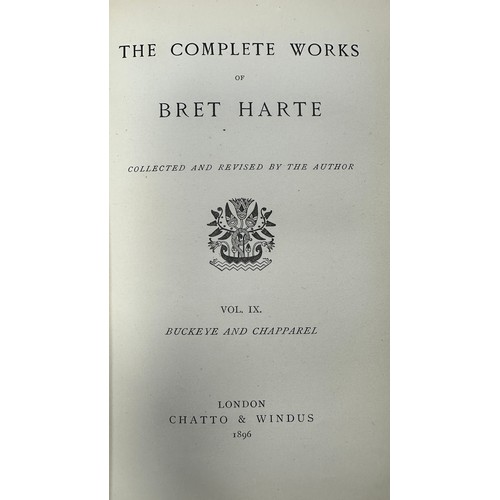 482 - The Works of Bret Harte, Chatto and Windus, 1896 (4) and DeQuincey's Works by David Masson, A. & C. ... 