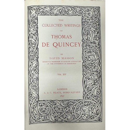 482 - The Works of Bret Harte, Chatto and Windus, 1896 (4) and DeQuincey's Works by David Masson, A. & C. ... 