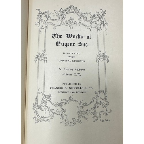 483 - The Works of Eugene Sue in 19 volumes, published by Francis A. Niccolls & Co., illustrated with orig... 