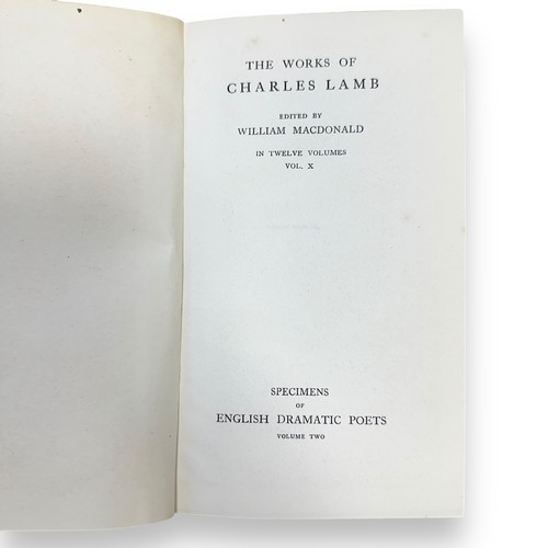 476 - The Works of Charles Lamb edited by William MacDonald in twelve volumes, Published by J.M. Dent.