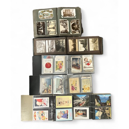 321A - Postcard collection in 6 albums, condition is mixed, several RP's noted, ranges of topographical car... 