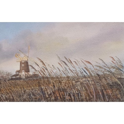 413 - Four watercolours, to include; Ships by M. Carter 19cm x 27cm, ‘Lane Near Temple Balsall’ by Joan  S... 