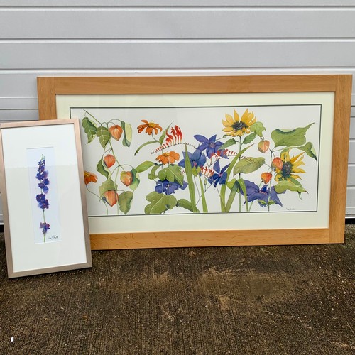 402 - Kay Elliot (British, 20th Century), large scale floral watercolour on paper. Signed lower right, fra... 