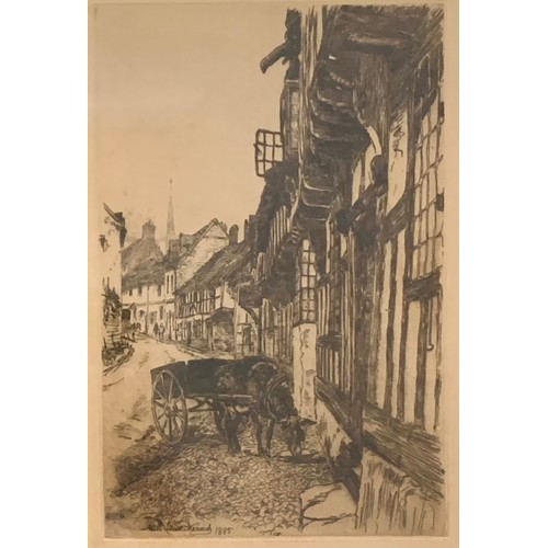 392 - Frederick William Newton Whitehead (British, 1853-1938), two etchings related to Warwick to include;... 