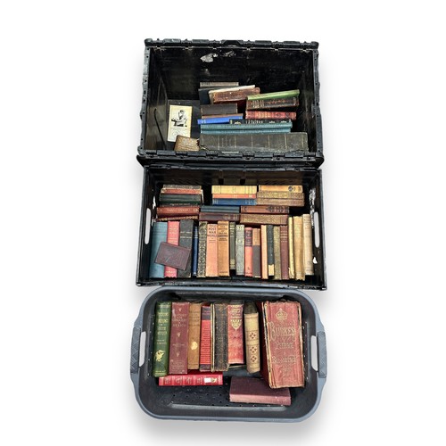 500 - A collection of old books (60+), in 3 boxes, condition is mixed. Mainly 19th and 20th Century public... 