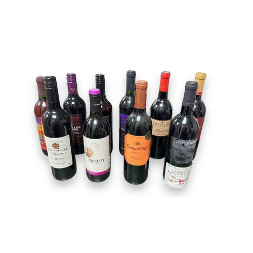 166 - Selection of Red Wines to include Chevalier de Rodilan 2010 Merlot, Marqués de Romeral Gran Reserva ... 