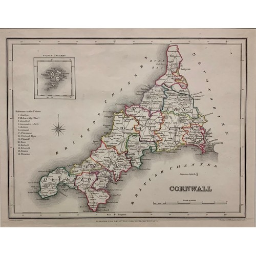 375A - Four 19th Century framed maps, to include; Huntingdonshire by R. Scott published by Archd Fullarton ... 