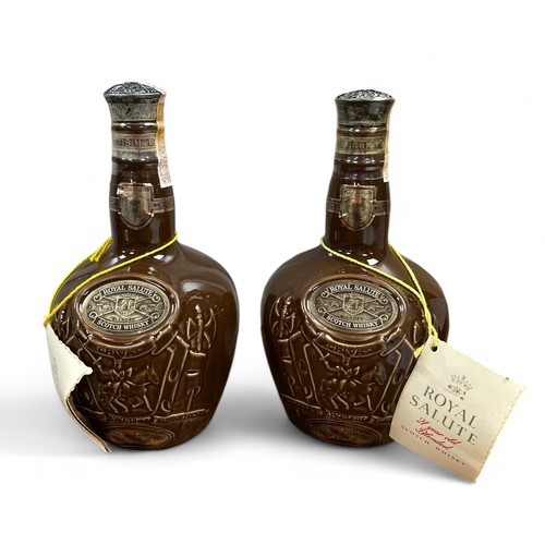 172 - Two Boxed Chivas Royal Salute Whisky & Royal Doulton Crystal Decanter. Two 75.7cl bottles of Chivas ... 