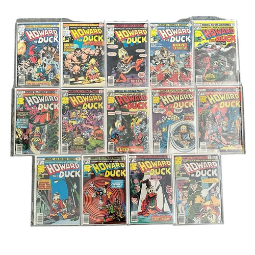 71 - Marvel Comics Howard The Duck 1970s Nos 4, 5, 12, 13, 16-18, 20, 21, 23-26, 28: All 14 comics are ba... 