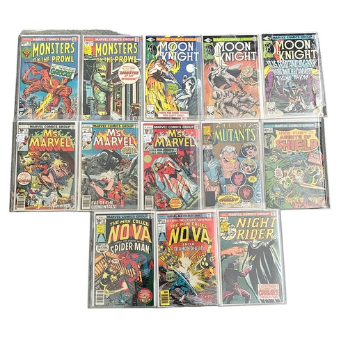 290 - Selection of Marvel Comic Titles to Include:
Monsters On The Prowl 1970s Nos 23, 29: Moon Knight 198... 