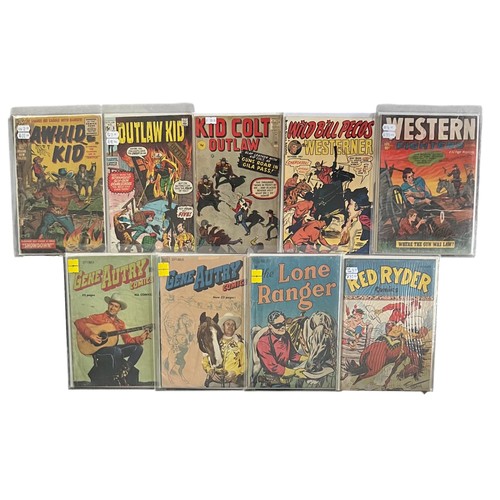 344 - Selection Of Cowboy Comics to include: Rawhide Kid Atlas Comics No7 1956: The Outlaw Kid  Marvel Com... 