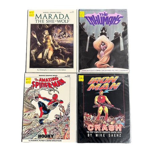 369 - Marvel Graphic Novels to include: Marada The she-Wolf, The Inhumans, The Amazing Spider-Man, Iron Ma... 